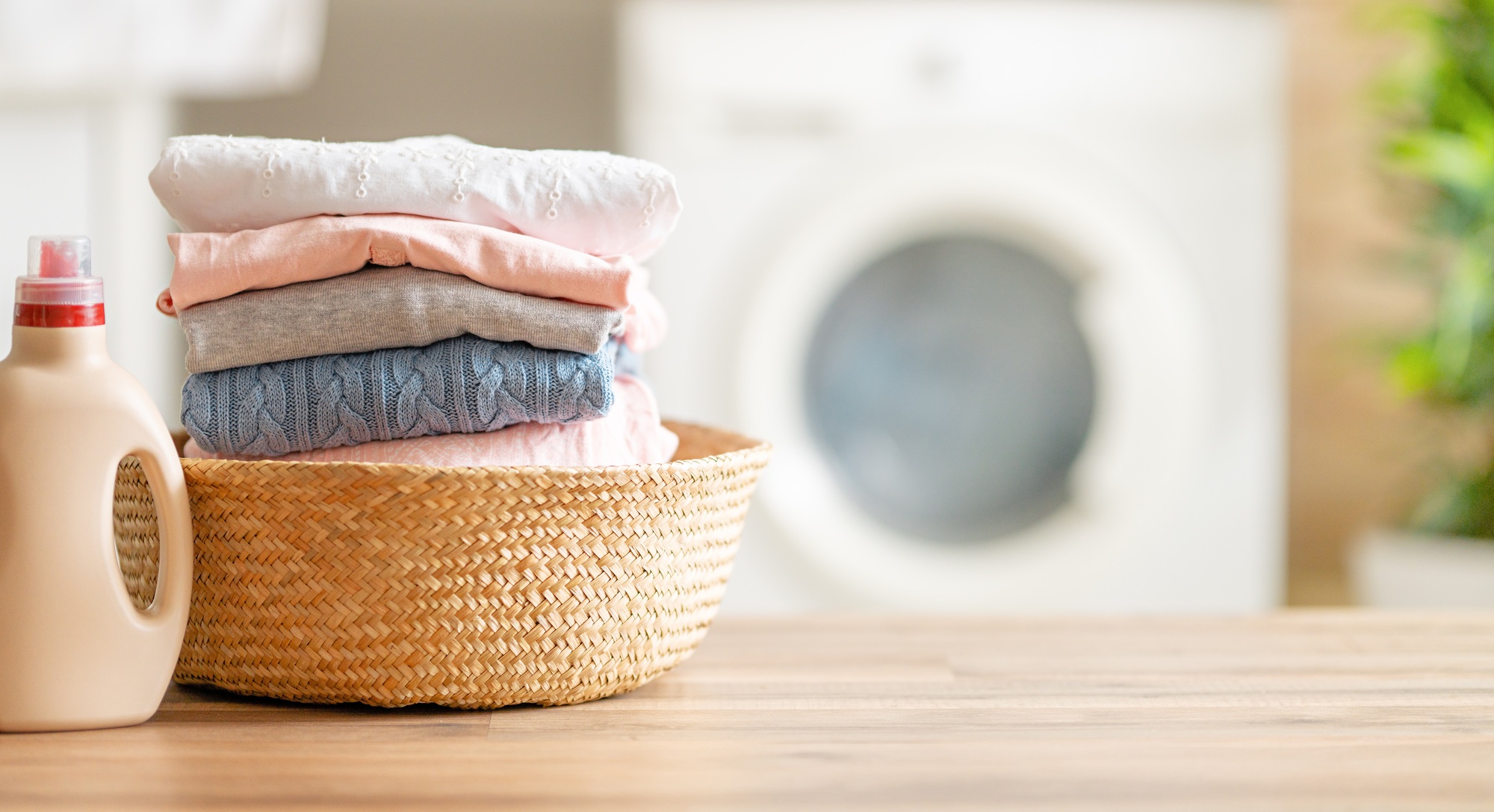 Interior of a real laundry room